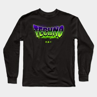 TECHNO  - Toxic Slime (purple/lime) Long Sleeve T-Shirt